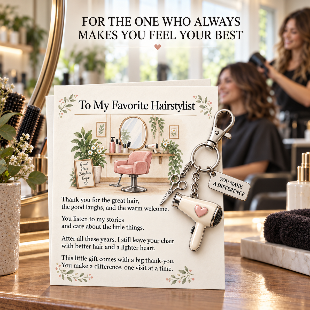 ✨  🔥 Holiday Sale: 70% OFF-The "You Make a Difference" Appreciation Gift Set – Keychain & Greeting Card ✨
