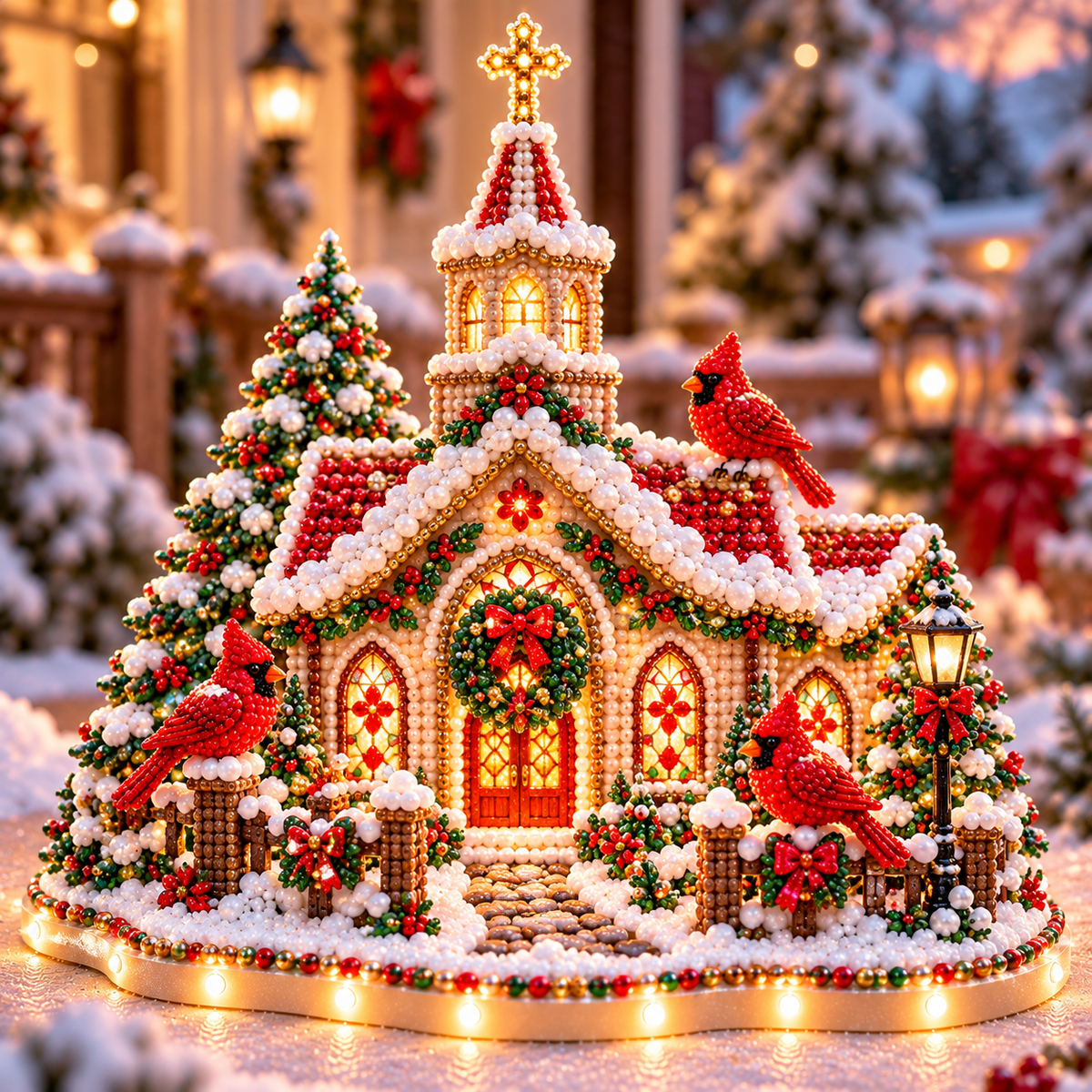 🔥Last Day 70% OFF –✨3D Magical Christmas Village – DIY Rhinestone Set for Festive Table Decor