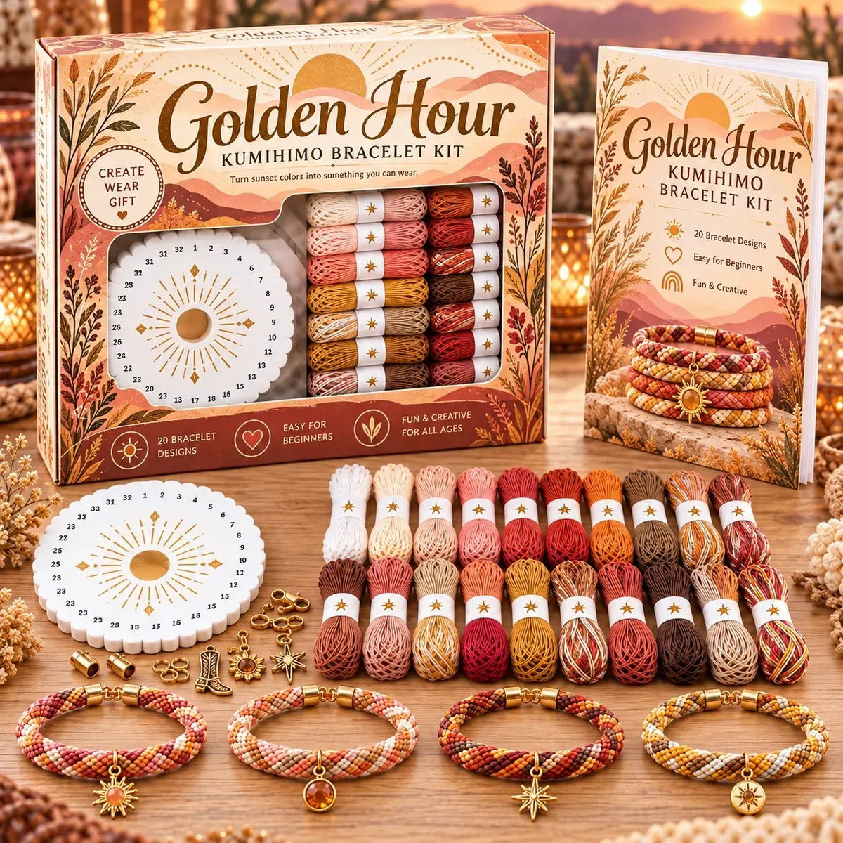 🔥 LAST DAY 70% OFF -✨Beginners Friendily🌸Cottage Garden Kumihimo Bracelet Making Kit – DIY Braided Friendship Bracelets & Creative Gift Set