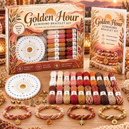 🔥 LAST DAY 70% OFF -✨Beginners Friendily🌸Cottage Garden Kumihimo Bracelet Making Kit – DIY Braided Friendship Bracelets & Creative Gift Set
