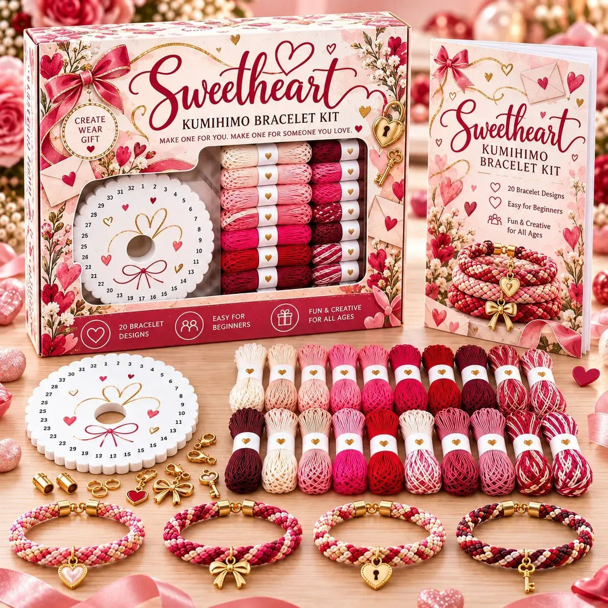 🔥 LAST DAY 70% OFF -✨Beginners Friendily🌸Cottage Garden Kumihimo Bracelet Making Kit – DIY Braided Friendship Bracelets & Creative Gift Set