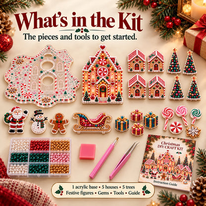 🔥Last Day 70% OFF –✨3D Magical Christmas Village – DIY Rhinestone Set for Festive Table Decor