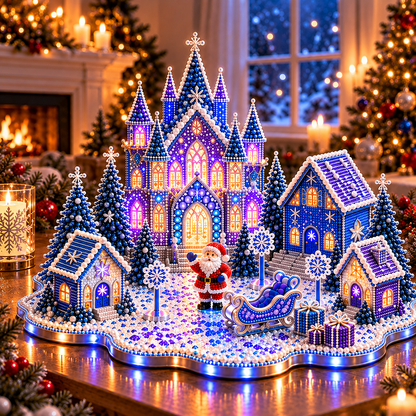 🔥Last Day 70% OFF –✨3D Magical Christmas Village – DIY Rhinestone Set for Festive Table Decor