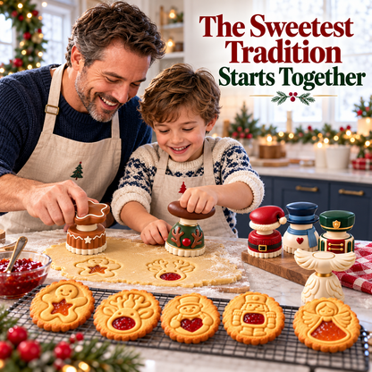 🔥Holiday Sale 70% OFF-Christmas Jam Cookie Press – Festive Character Handles & Embossed Designs