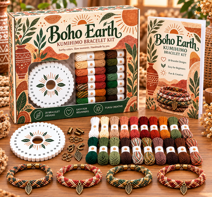 🔥 LAST DAY 70% OFF -✨Beginners Friendily🌸Cottage Garden Kumihimo Bracelet Making Kit – DIY Braided Friendship Bracelets & Creative Gift Set