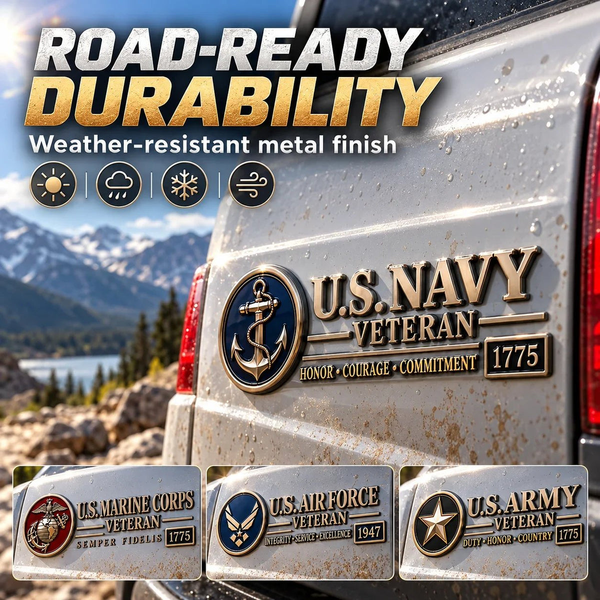 ✨3D Metal Veteran Honor Auto Badge | For daily driving & veteran gatherings