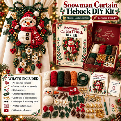 ⏳ Last Day 70% OFF – 🎄 Christmas Crochet Curtain Tieback DIY Kit | Beginner-Friendly Options, 8 Festive Designs 🧶