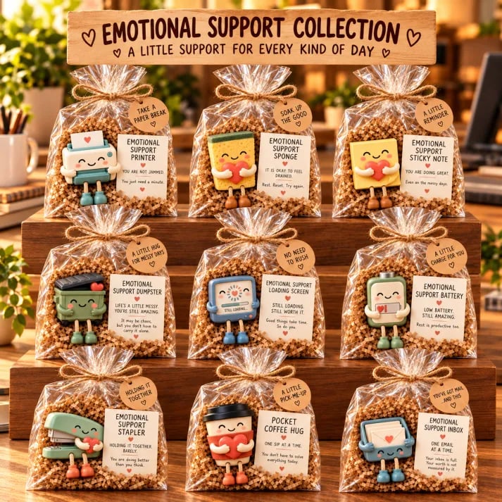 🔥 Holiday Sale: 70% OFF-Emotional Support Desk Companions 🎁 Funny Coworker Gift with Encouraging Message Card