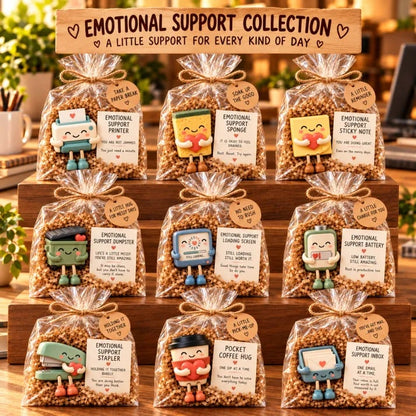 🔥 Holiday Sale: 70% OFF-Emotional Support Desk Companions 🎁 Funny Coworker Gift with Encouraging Message Card