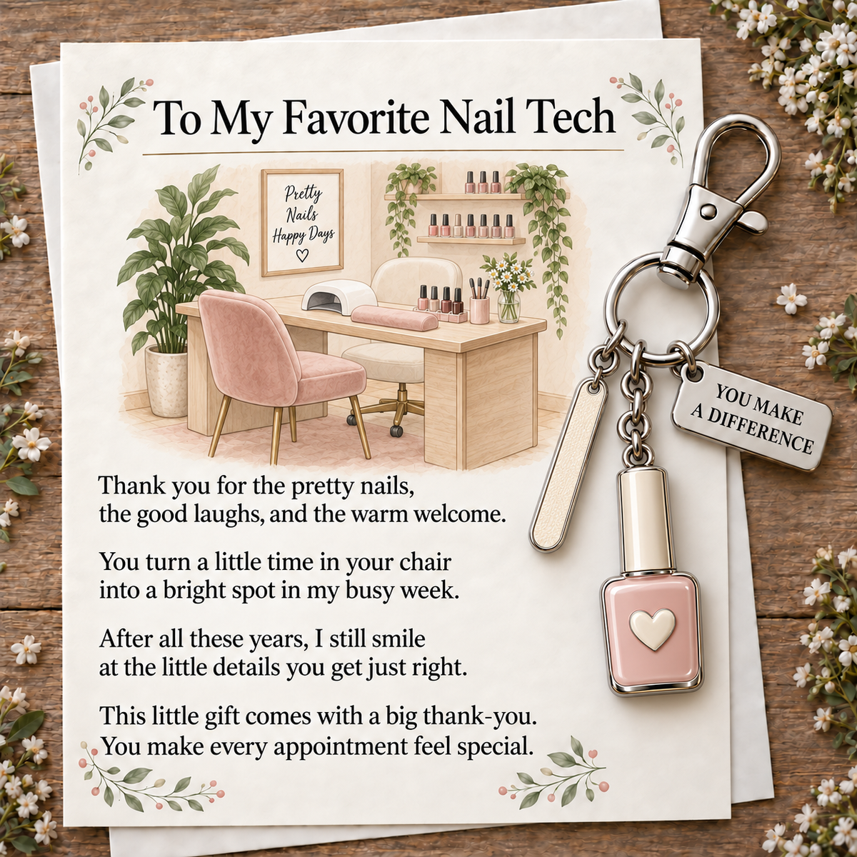 ✨  🔥 Holiday Sale: 70% OFF-The "You Make a Difference" Appreciation Gift Set – Keychain & Greeting Card ✨