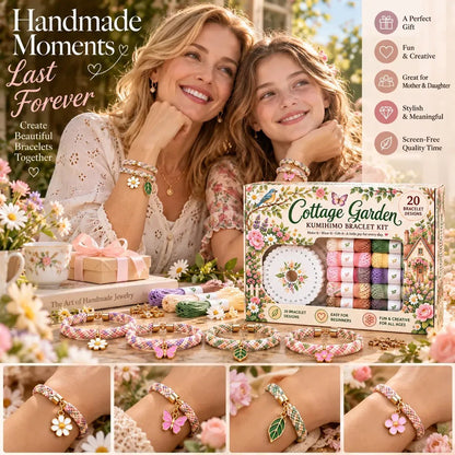 🔥 LAST DAY 70% OFF -✨Beginners Friendily🌸Cottage Garden Kumihimo Bracelet Making Kit – DIY Braided Friendship Bracelets & Creative Gift Set