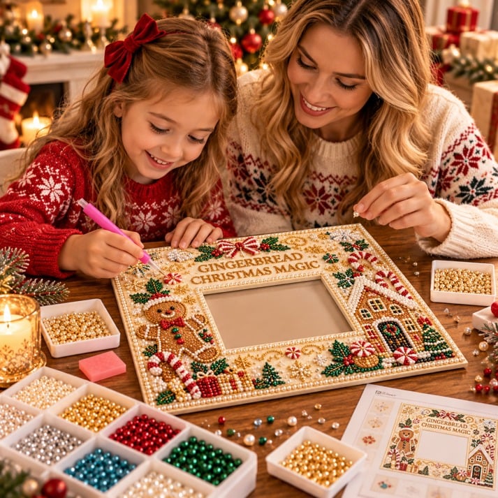 🔥Holiday Sale 70% OFF-🎄 DIY Christmas Pearl & Rhinestone Photo Frame Kit | Beginner-Friendly Holiday Craft 💎