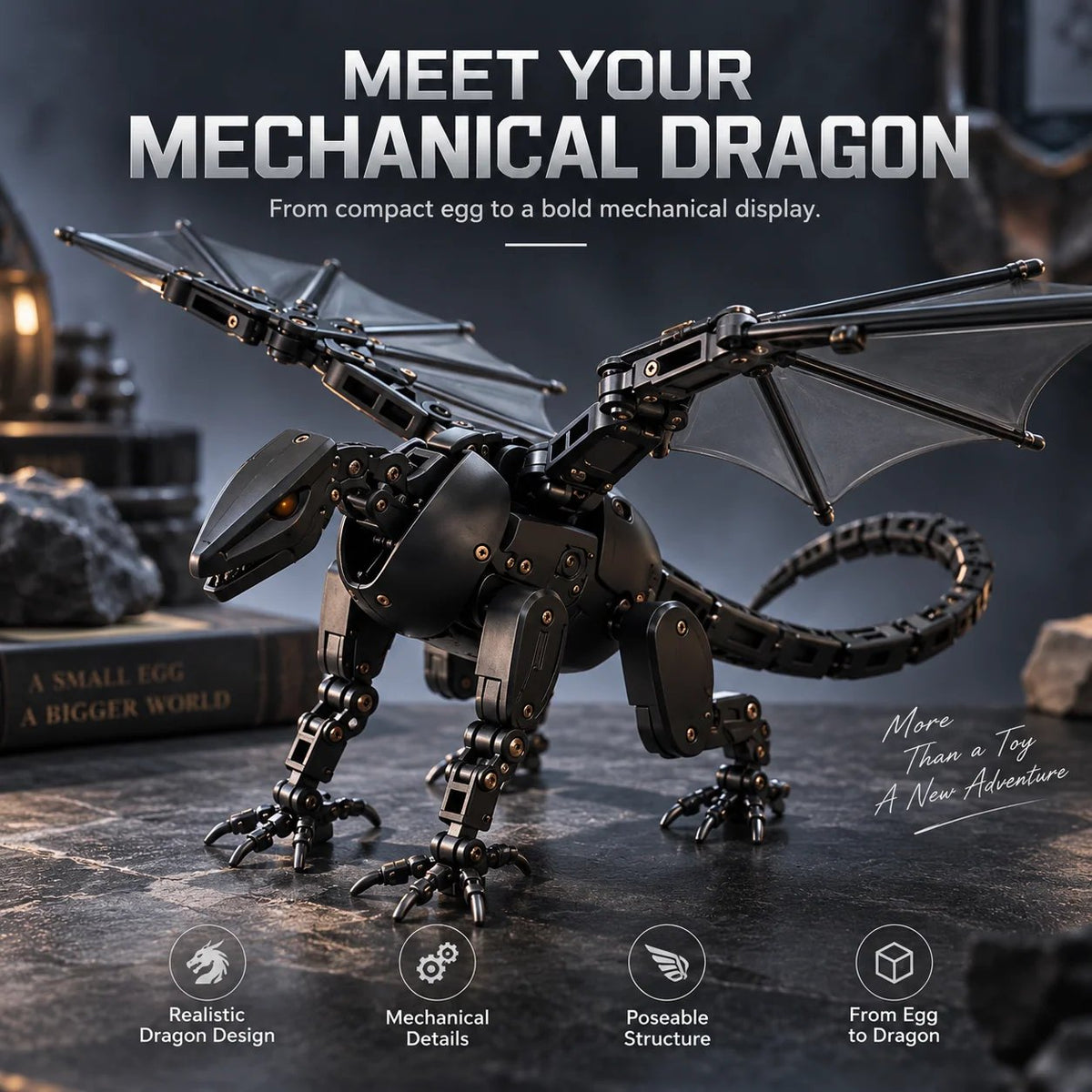🔥Holiday Sale 70% OFF-🐉DragonMorph – Egg to Dragon Transforming Mechanical Toy