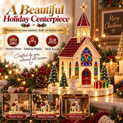 🔥Last Day 70% OFF –✨3D Magical Christmas Village – DIY Rhinestone Set for Festive Table Decor