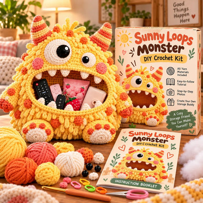 ✨🏆Limited Time Holiday Sale 70% OFF🎄Clutter Munchers Hungry Monster DIY Crochet Storage Buddies 👾🧶