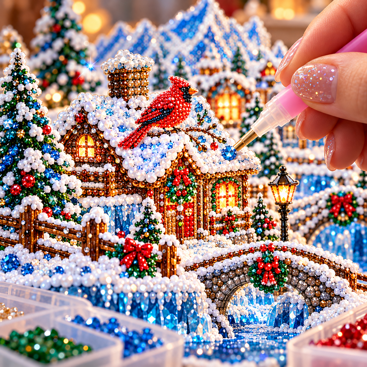 🔥 LAST DAY 70% OFF – ❄️ Winter Wonderland DIY Diamond Art Village Kit