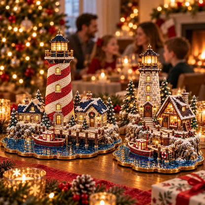 🔥 LAST DAY 70% OFF | 🎄2026 Christmas Lighthouse DIY Diamond Painting Kit – Sparkling Pearl Beads & Christmas Home Decor 🎁