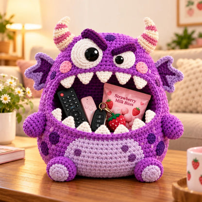✨🏆Limited Time Holiday Sale 70% OFF🎄Clutter Munchers Hungry Monster DIY Crochet Storage Buddies 👾🧶