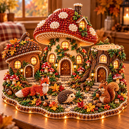 🍂 DIY Sparkling Autumn Village — 3D Diamond Art Decoration Kit