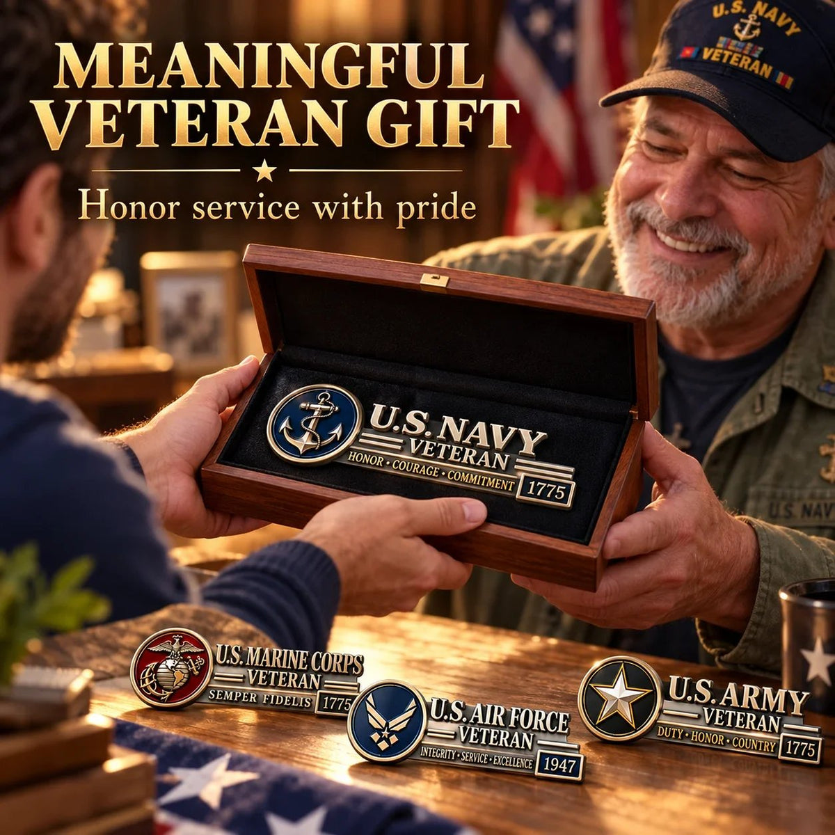 ✨3D Metal Veteran Honor Auto Badge | For daily driving & veteran gatherings