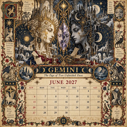 ✨2027 Zodiac Grimoire Calendar – 12 Months of Medieval Astrology Art📅