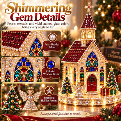 🔥Last Day 70% OFF –✨3D Magical Christmas Village – DIY Rhinestone Set for Festive Table Decor