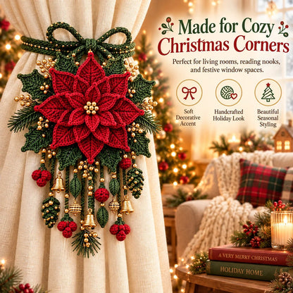 ⏳ Last Day 70% OFF – 🎄 Christmas Crochet Curtain Tieback DIY Kit | Beginner-Friendly Options, 8 Festive Designs 🧶