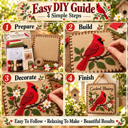 ⏳ Last Day 70% OFF – 🐦 Beginner-Friendly Garden Birds Fabric Weaving Kit | 6 Bird Designs with Fabric, Felt, Thread & Guide 💕