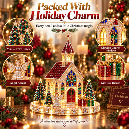 🔥Last Day 70% OFF –✨3D Magical Christmas Village – DIY Rhinestone Set for Festive Table Decor