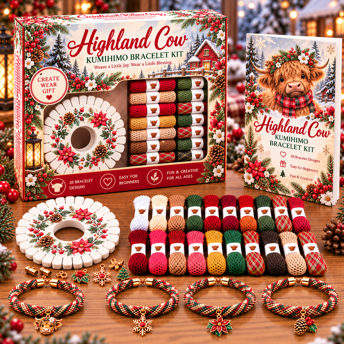 🔥 LAST DAY 70% OFF – ✨ Beginner-Friendly 🦋 Woodland & Garden Kumihimo Bracelet Making Kit – DIY Braided Friendship Bracelets & Creative Gift Set