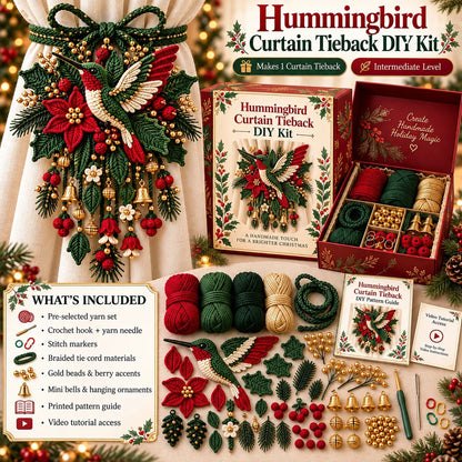 ⏳ Last Day 70% OFF – 🎄 Christmas Crochet Curtain Tieback DIY Kit | Beginner-Friendly Options, 8 Festive Designs 🧶