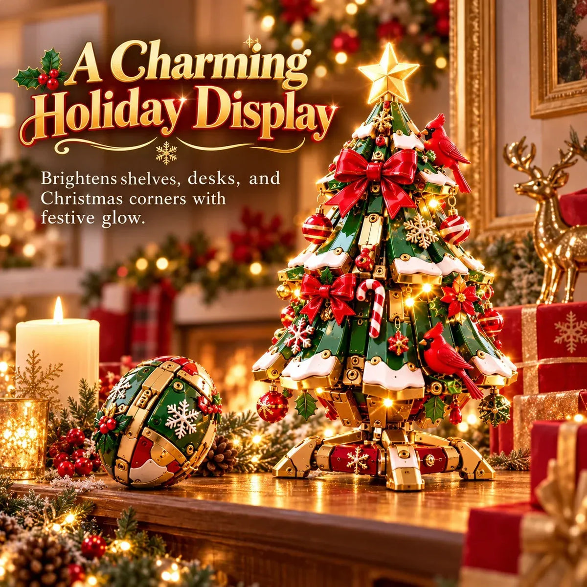 🔥 LAST DAY 70% OFF 🔥 Egg-to-Christmas TreeTM Magical Transforming Toy – Cardinal Christmas Tree Holiday Gift 🎄🎁✨