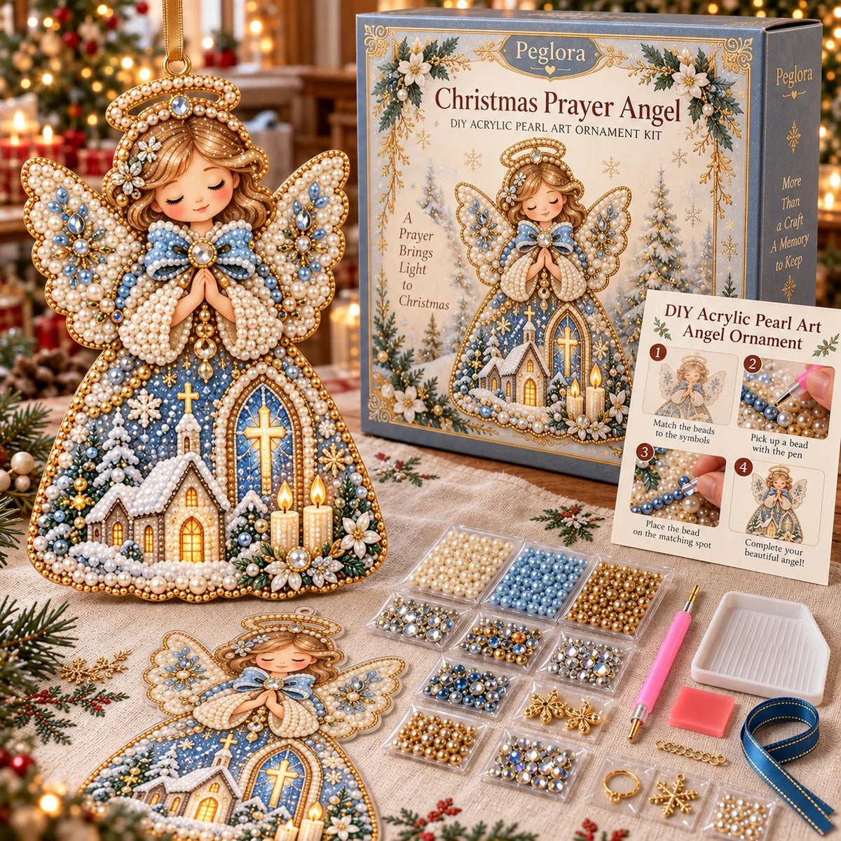 🔥Last Day 70% OFF - 👼✨ DIY Pearl Art Christmas Angel Ornament Kit