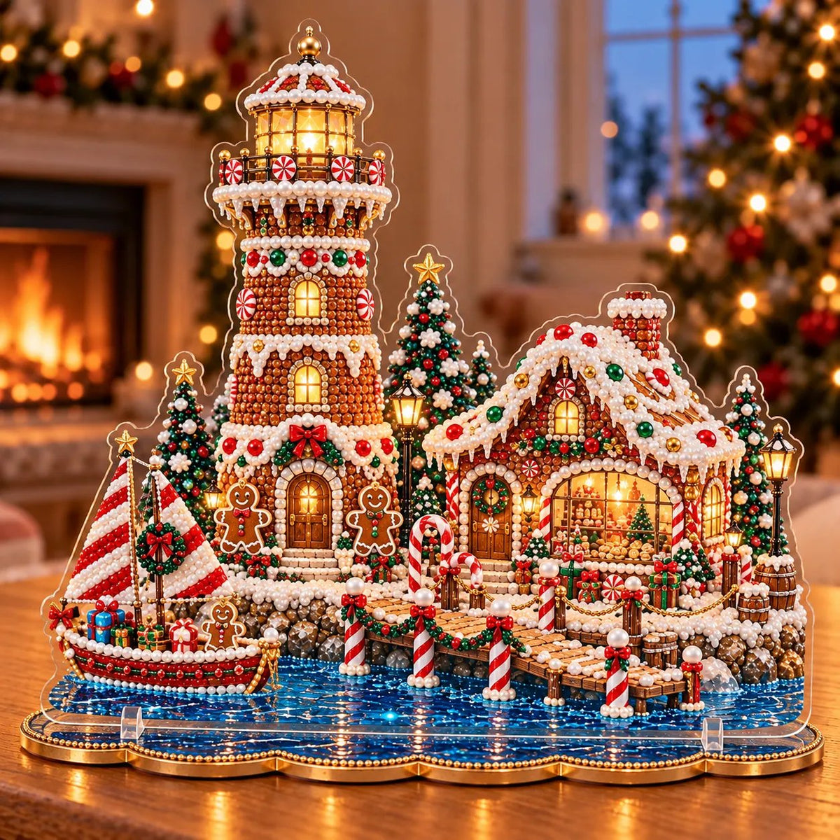 🔥 LAST DAY 70% OFF | 🎄2026 Christmas Lighthouse DIY Diamond Painting Kit – Sparkling Pearl Beads & Christmas Home Decor 🎁
