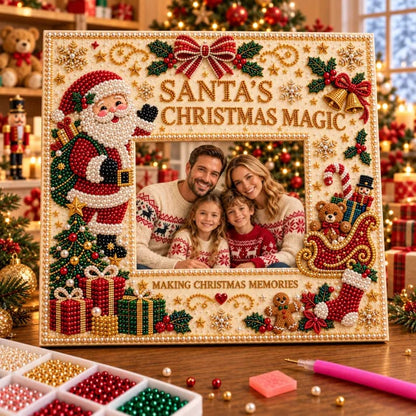 🔥Holiday Sale 70% OFF-🎄 DIY Christmas Pearl & Rhinestone Photo Frame Kit | Beginner-Friendly Holiday Craft 💎