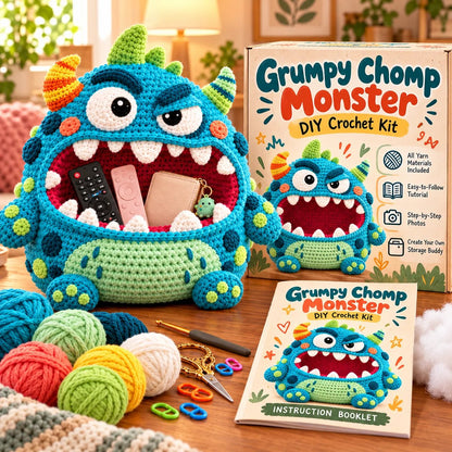 ✨🏆Limited Time Holiday Sale 70% OFF🎄Clutter Munchers Hungry Monster DIY Crochet Storage Buddies 👾🧶