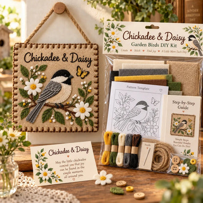 ⏳ Last Day 70% OFF – 🐦 Beginner-Friendly Garden Birds Fabric Weaving Kit | 6 Bird Designs with Fabric, Felt, Thread & Guide 💕