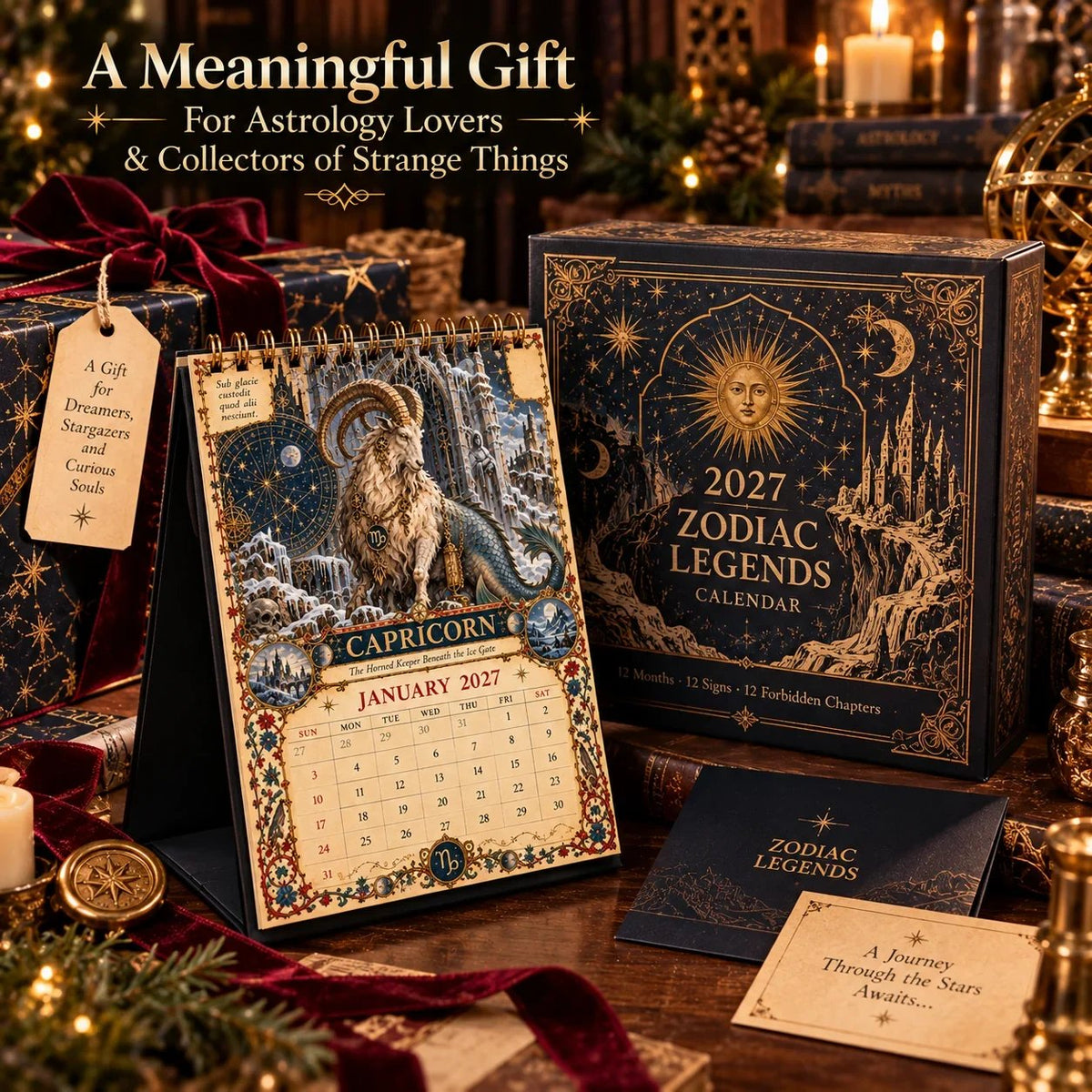 ✨2027 Zodiac Grimoire Calendar – 12 Months of Medieval Astrology Art📅