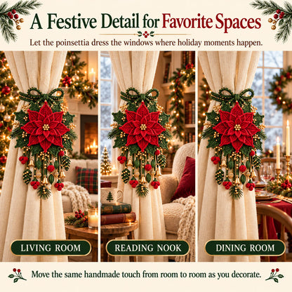 ⏳ Last Day 70% OFF – 🎄 Christmas Crochet Curtain Tieback DIY Kit | Beginner-Friendly Options, 8 Festive Designs 🧶