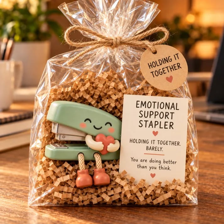 🔥 Holiday Sale: 70% OFF-Emotional Support Desk Companions 🎁 Funny Coworker Gift with Encouraging Message Card