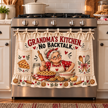🔥Holiday Sale 70% OFF-👵 Funny Kitchen Sayings Farmhouse Oven Door Hanging Curtain