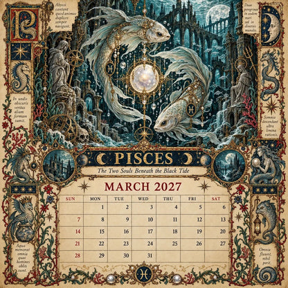 ✨2027 Zodiac Grimoire Calendar – 12 Months of Medieval Astrology Art📅