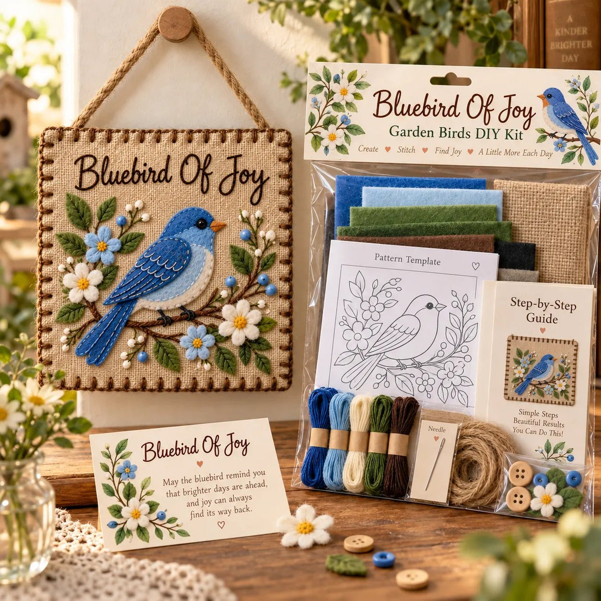 ⏳ Last Day 70% OFF – 🐦 Beginner-Friendly Garden Birds Fabric Weaving Kit | 6 Bird Designs with Fabric, Felt, Thread & Guide 💕