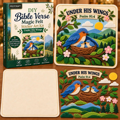 🔥 Holiday Sale: 70% OFF-🌿✝️ Bible Verse Magic Felt Sticker Art DIY Kit – 6 Faith-Inspired Designs