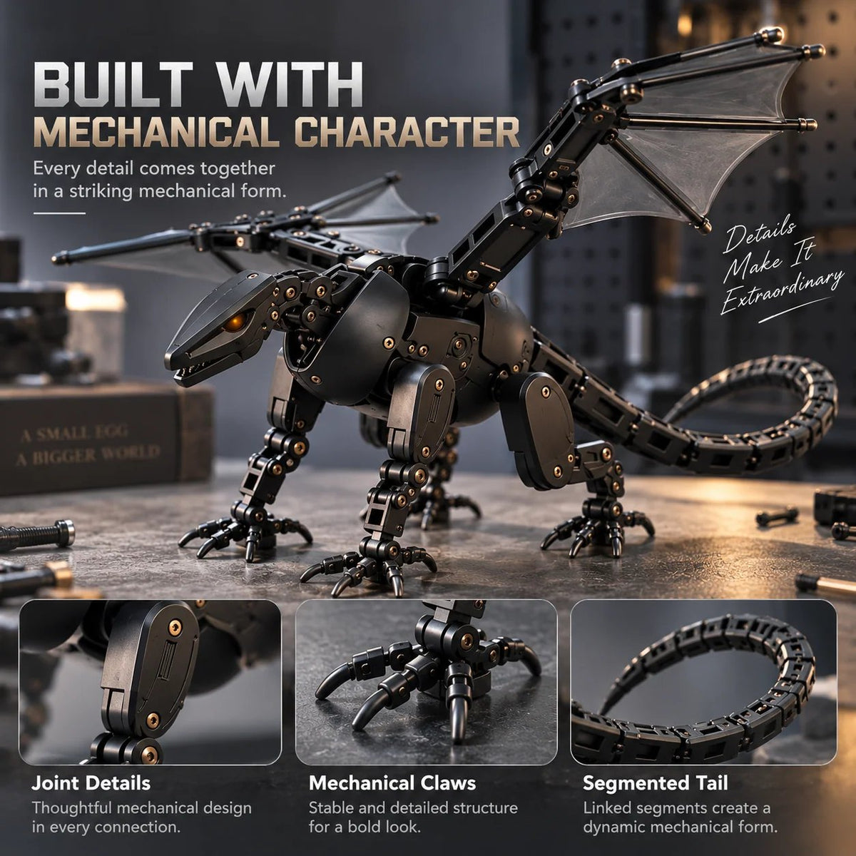 🔥Holiday Sale 70% OFF-🐉DragonMorph – Egg to Dragon Transforming Mechanical Toy