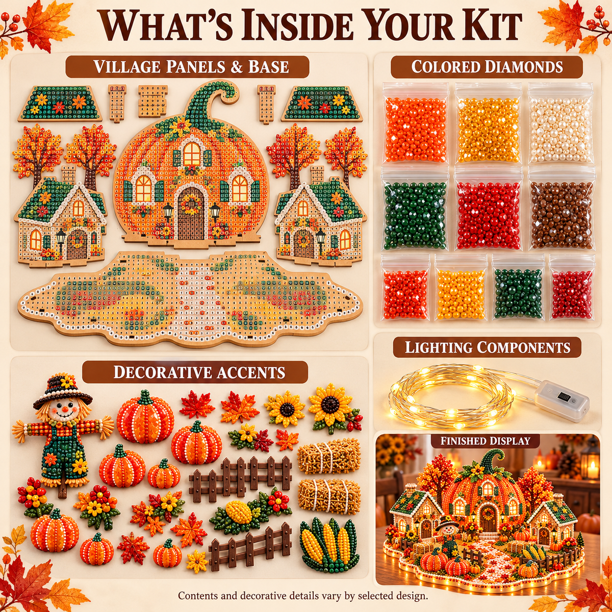 🍂 DIY Sparkling Autumn Village — 3D Diamond Art Decoration Kit