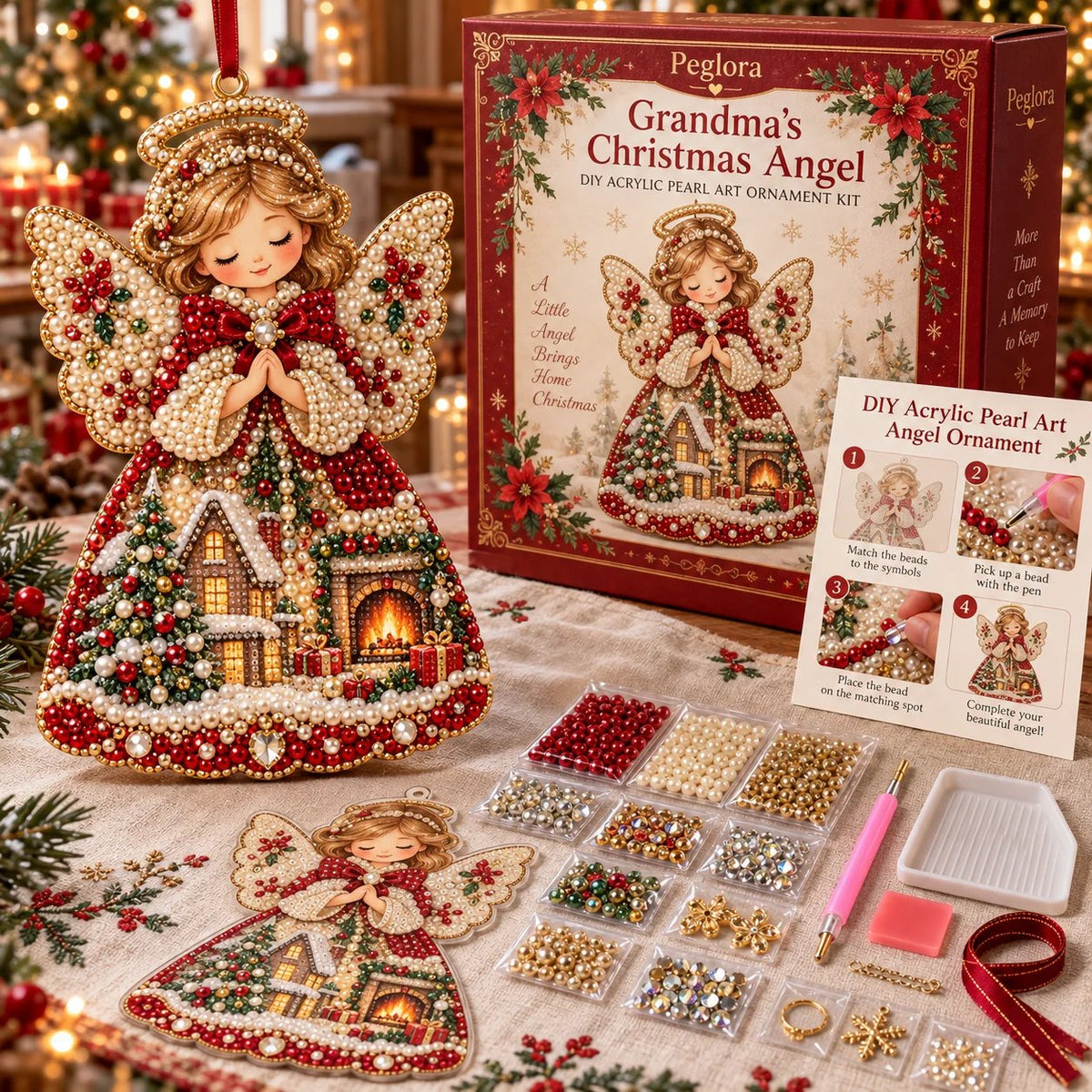 🔥Last Day 70% OFF - 👼✨ DIY Pearl Art Christmas Angel Ornament Kit