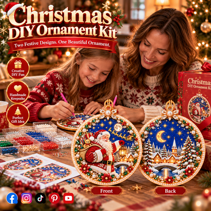 🔥 Holiday Sale: 70% OFF-🎄 2-in-1 DIY Double-Sided Christmas Diamond Art Ornament Kit – Handmade Holiday Tree Decoration & Keepsake Gift