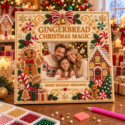 🔥Holiday Sale 70% OFF-🎄 DIY Christmas Pearl & Rhinestone Photo Frame Kit | Beginner-Friendly Holiday Craft 💎