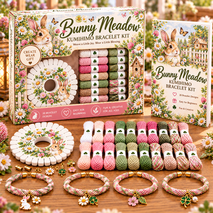 🔥 LAST DAY 70% OFF – ✨ Beginner-Friendly 🦋 Woodland & Garden Kumihimo Bracelet Making Kit – DIY Braided Friendship Bracelets & Creative Gift Set